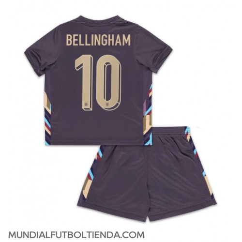 Camiseta Inglaterra Jude Bellingham #10 Segunda Equipación Replica Eurocopa 2024 para niños mangas cortas (+ Pantalones cortos)